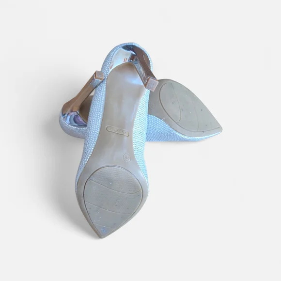 Nine West Tatiah Glass Crystal Encrusted Cinderella Heels Size 9 - Picture 8 of 8